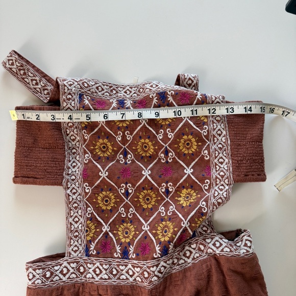 Anthropologie Wide Leg Jumpsuit Playsuit Embroidered Beachy Boho Women’s Small - Picture 11 of 15